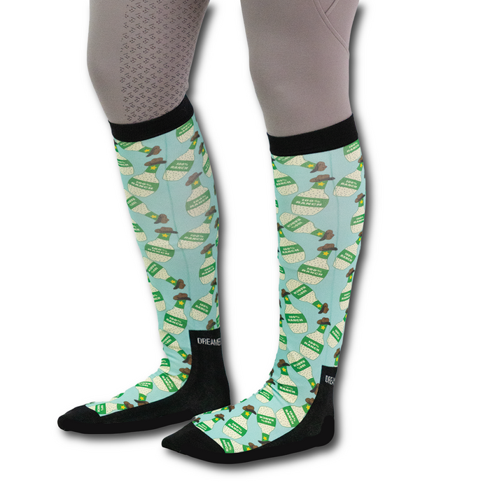 100% Ranch Pair & A Spare Socks black top boot socks with smooth flat-seam toe and breathable knit sold in three-pack