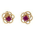 14k Yellow Gold Ruby Swirl Stud Earrings