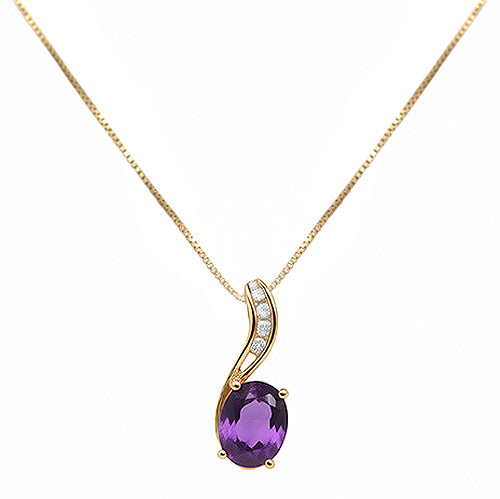 Amethyst and Diamond Pendant