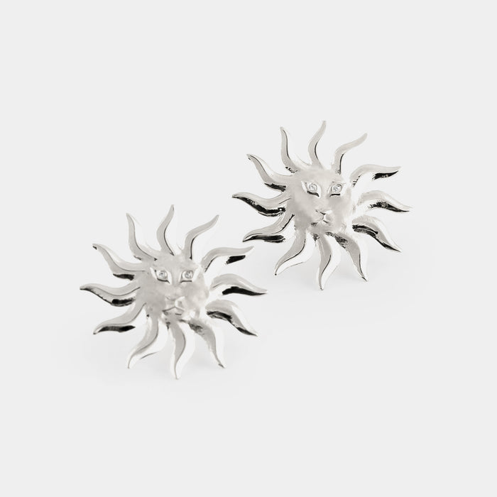 Aurora Diamond Earrings in Silver