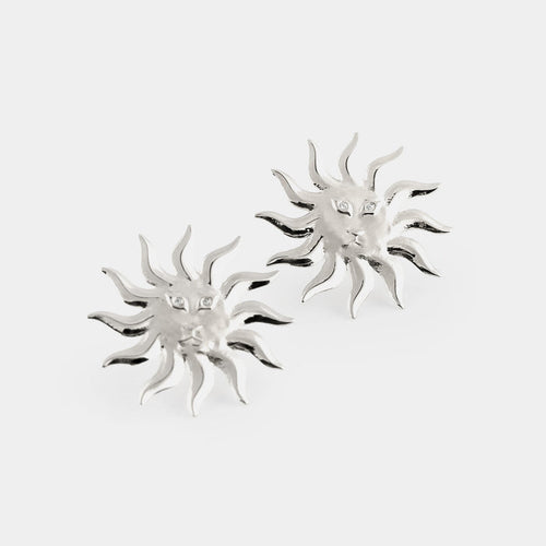Aurora Diamond Earrings in Silver