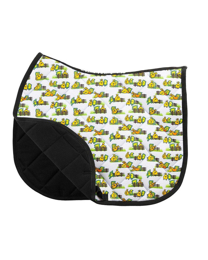 Bank Account all-purpose saddle pad featuring money cash print, alternate angle, by Dreamers & Schemers