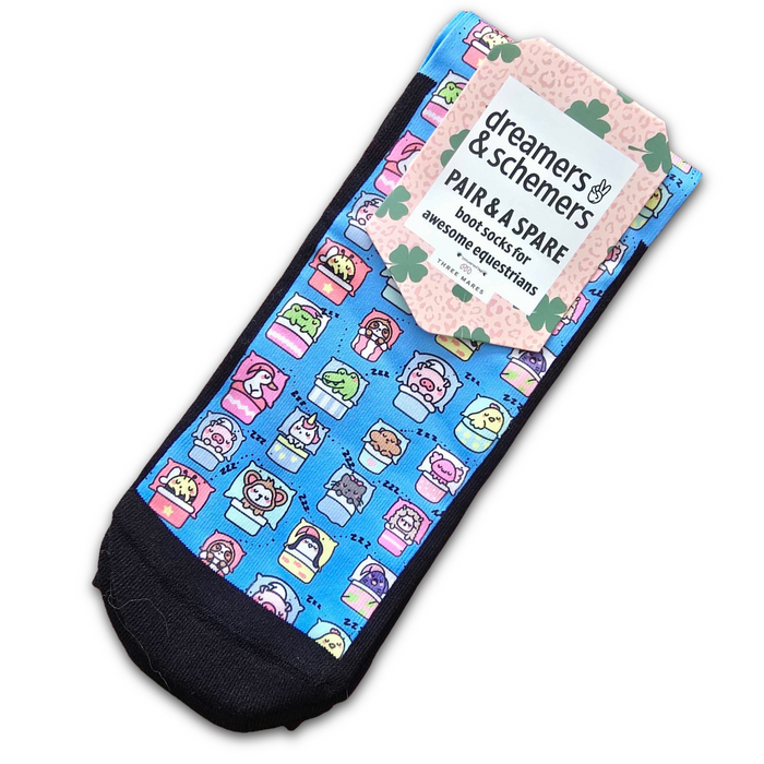Barnyard Bedtime youth black top boot socks with spare pair in wholesale pack of three