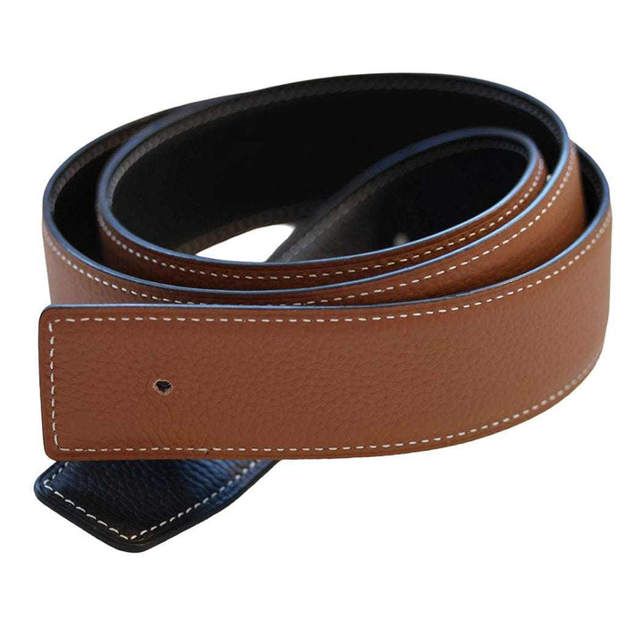 ManeJane Black/Chestnut Reversible Leather Belt Strap reversible leather belt, additional view, equestrian accessory by Dreamers & Schemers