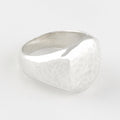 Bold Martelée Signet Ring in Silver