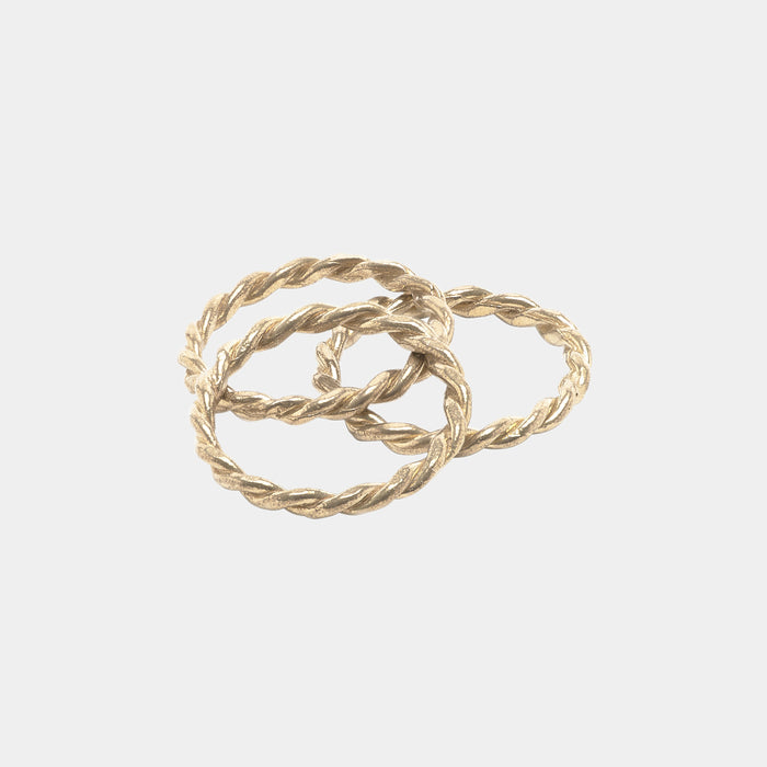 Braided Jane Knuckle Ring Combo in Gold