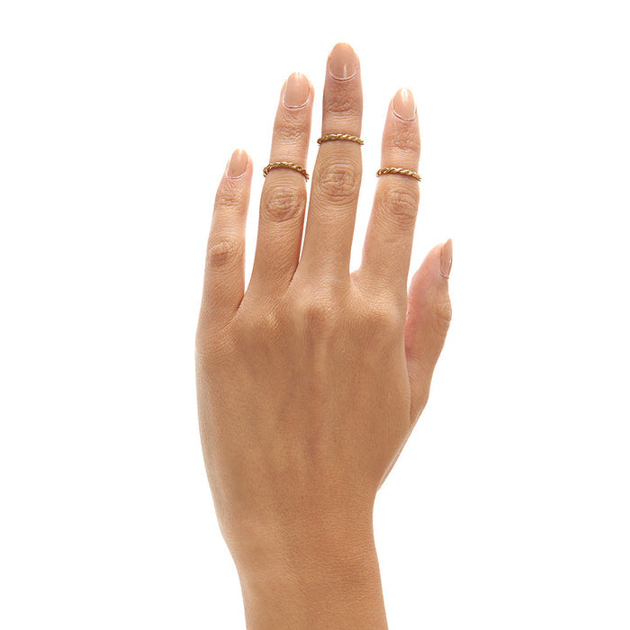 Braided Jane Knuckle Ring Combo in Gold