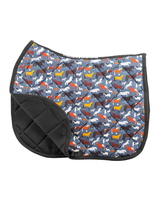 Breeds of the World all-purpose saddle pad, alternate angle, by Dreamers & Schemers
