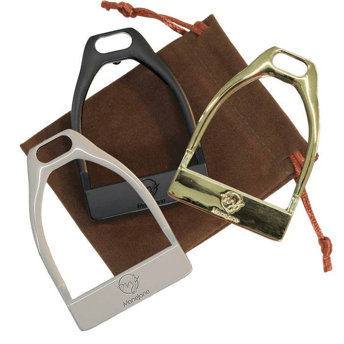 ManeJane Buckle Up! Stirrup Belt Buckle reversible leather belt, equestrian accessory by Dreamers & Schemers