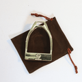 ManeJane Buckle Up! Stirrup Belt Buckle reversible leather belt, showing the full pattern layout, equestrian accessory