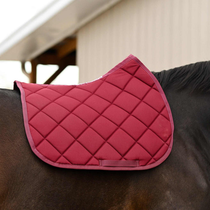 Burgundy all-purpose saddle pad, additional view, by Dreamers & Schemers