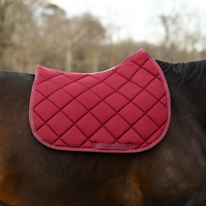 Burgundy all-purpose saddle pad, additional view, by Dreamers & Schemers