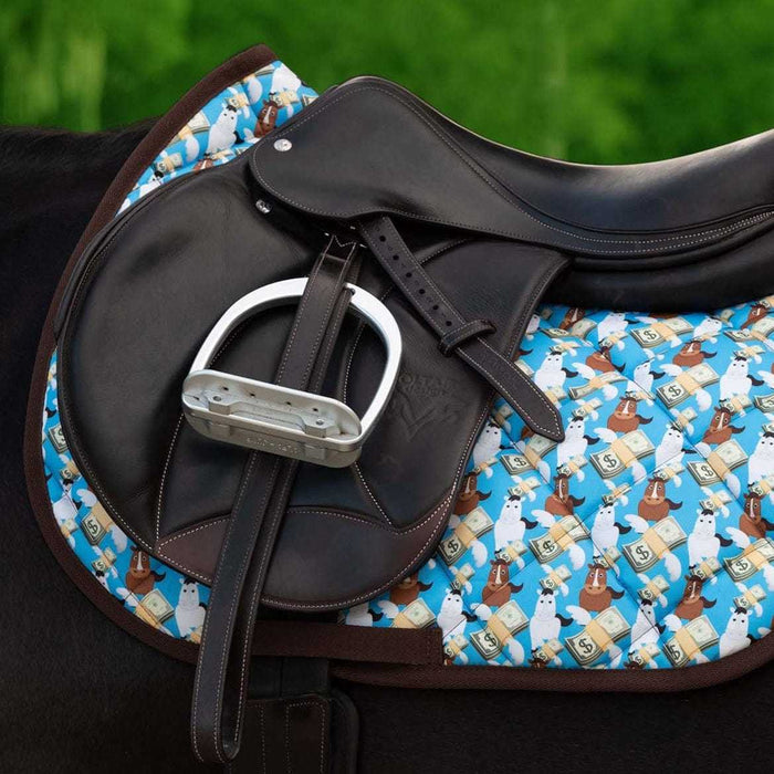 Cash Money all-purpose saddle pad with money dollar bills, by Dreamers & Schemers