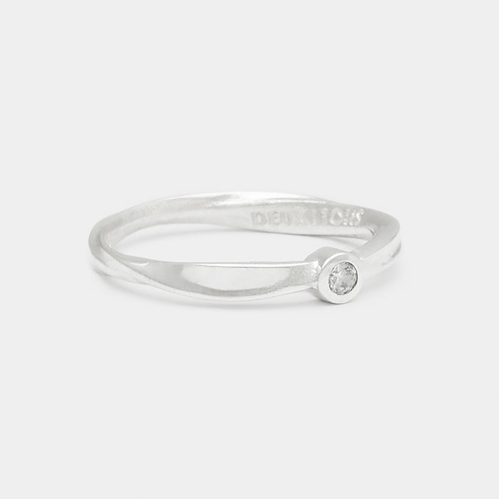 Chunky Cléo Coulée Diamond Ring in Silver