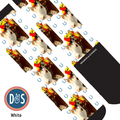 Blue Horseshoes custom photo equestrian boot socks, additional view