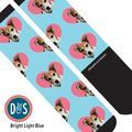 Hearts custom photo equestrian boot socks, additional view