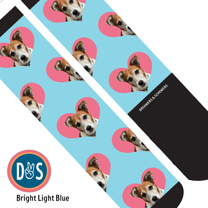 Hearts custom photo equestrian boot socks, additional view