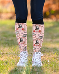 Kissing Booth custom photo equestrian boot socks, pink, by Dreamers & Schemers