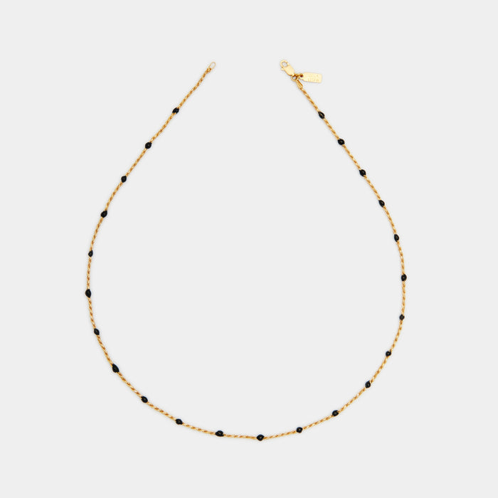 Deep Black Condesa Necklace in Gold for Him