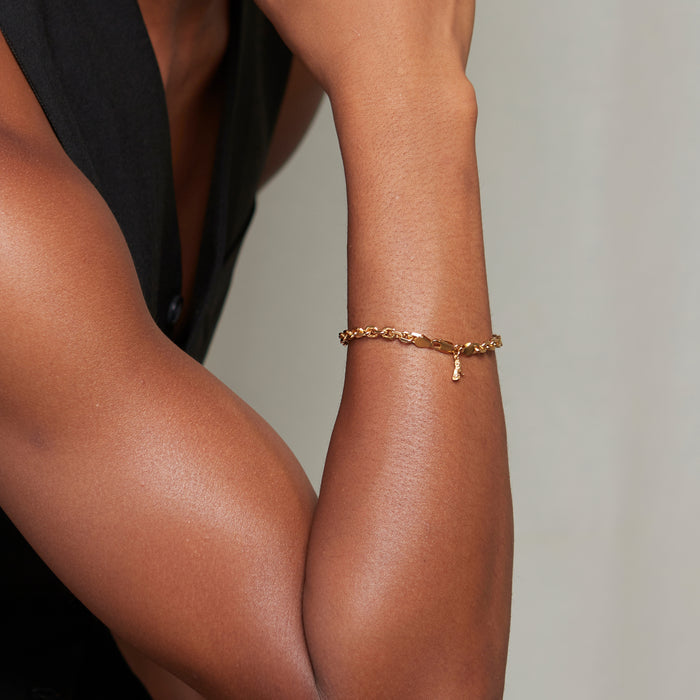 Diamond Cut Bracelet in Gold for Him