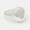 Diamond Signet Ring in Silver