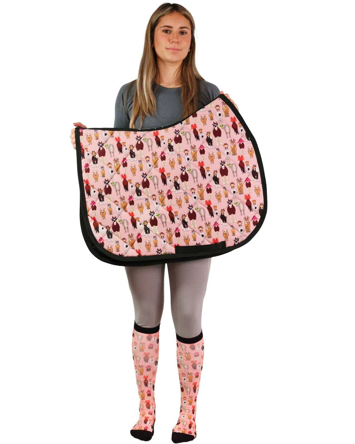 Disguise all-purpose saddle pad in Pink, additional view, by Dreamers & Schemers