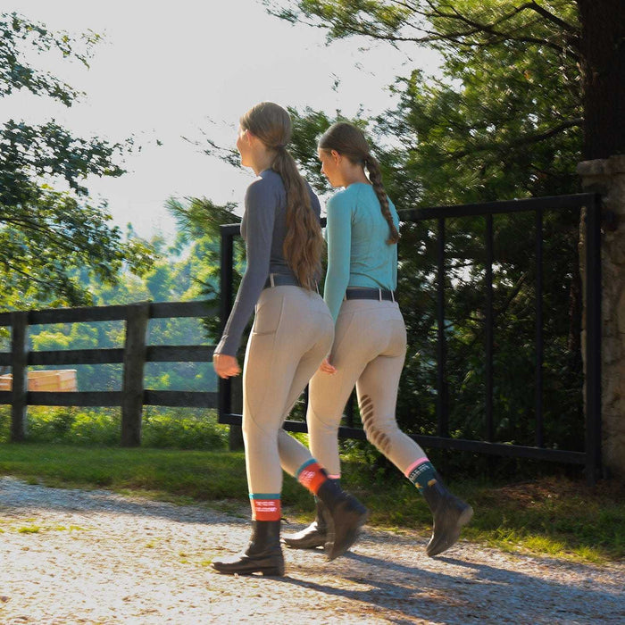 Equitation Tech Long Sleeve Top, showing the full pattern layout, equestrian apparel by Dreamers & Schemers
