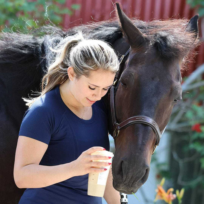 Equitation Tech Short Sleeve Top, showing the full pattern layout, equestrian apparel by Dreamers & Schemers