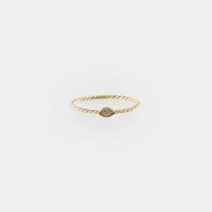Eye of Horus Braided Ring in Gold