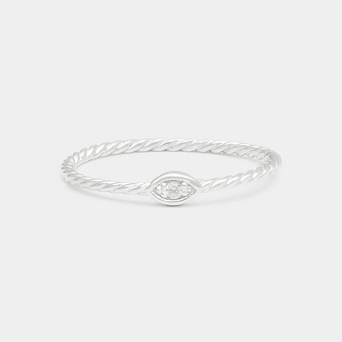 Eye of Horus Braided Ring in Silver