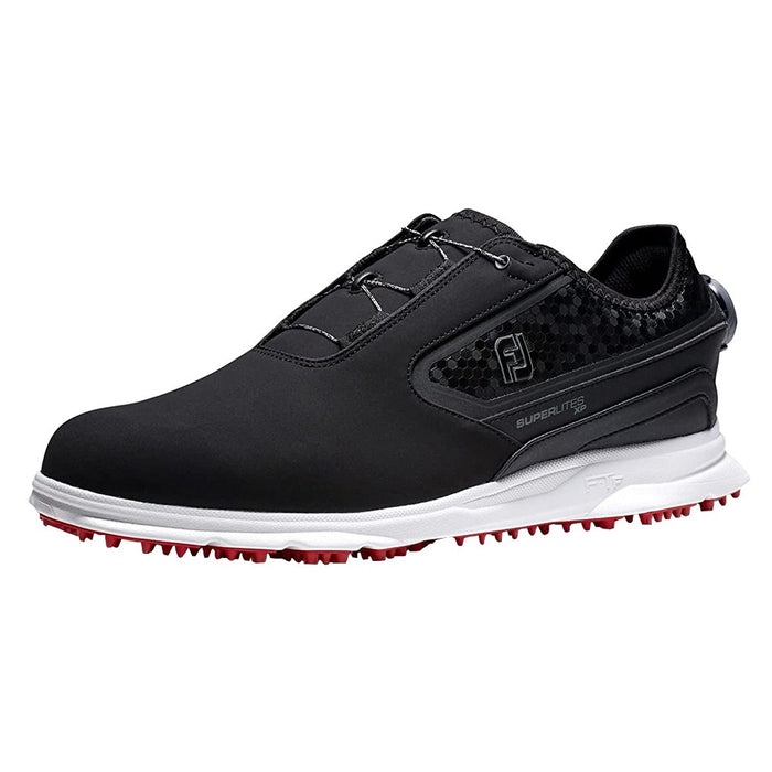 FootJoy Superlites XP BOA Spikeless Golf Shoes Previous Season Style Black/White/Red - 23 Men