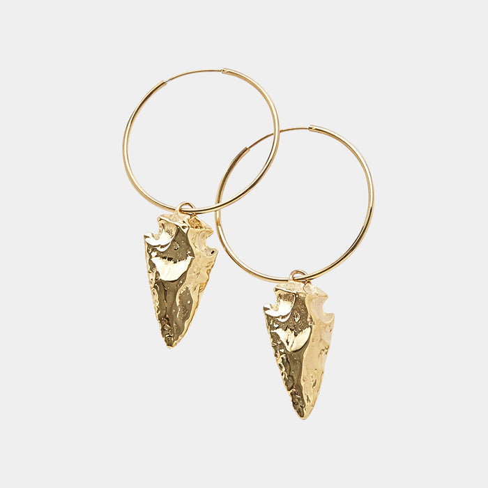 Frida Spearhead Hoops in Gold
