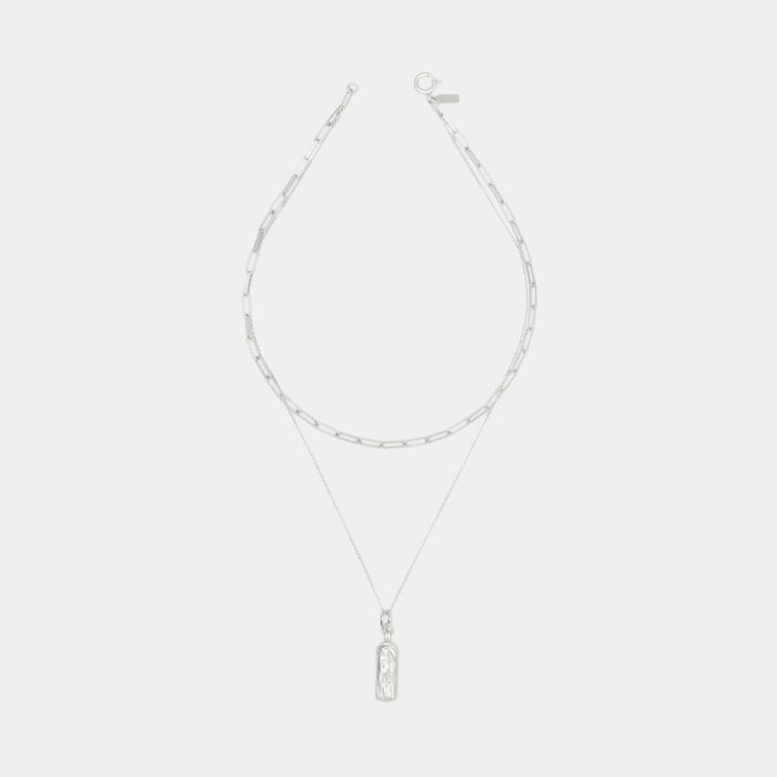 Golden Coulée Necklace Combo in Silver