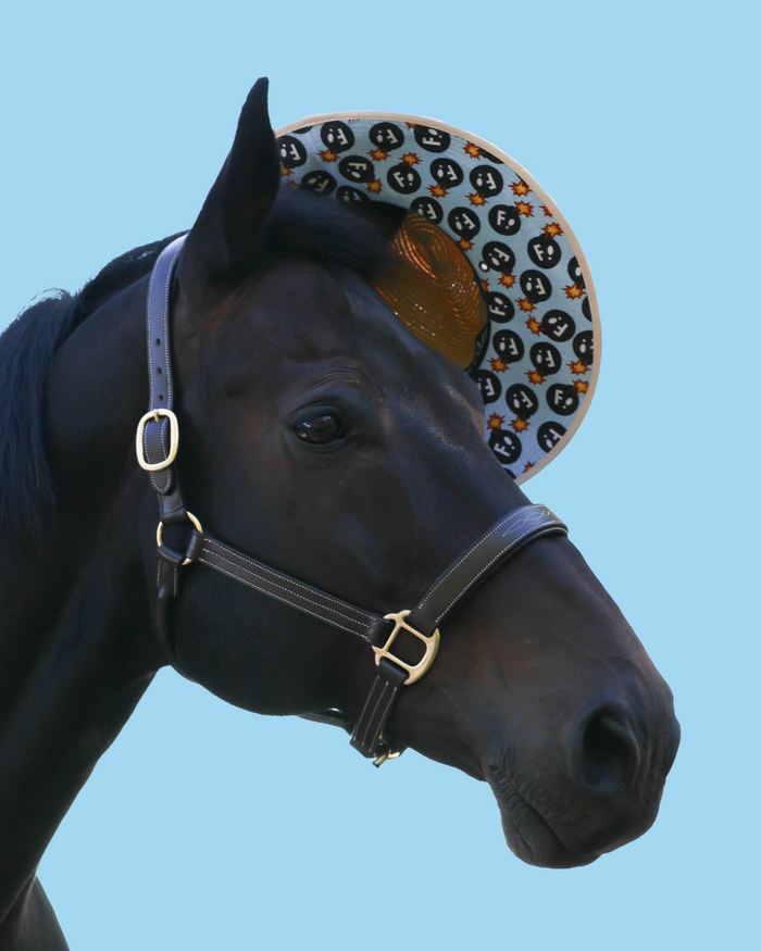 Hay Sunshine Sun Hat with hidden F Bombs pattern under brim for equestrians