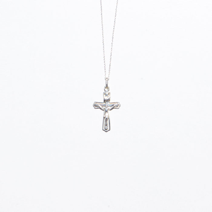 Henchey Crucifix Necklace in Silver
