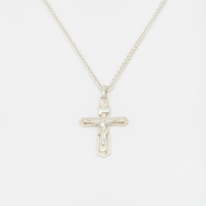 Henchey Crucifix Necklace in Silver