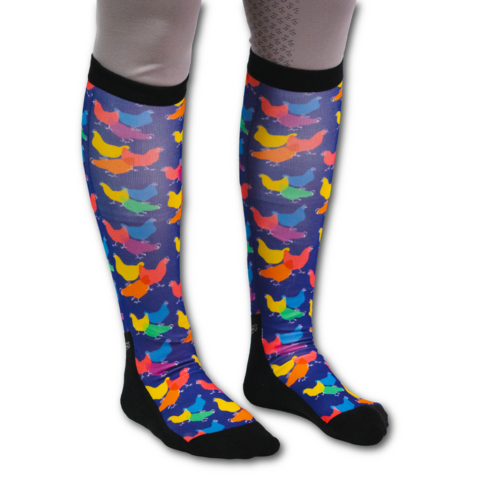 Hens Lens Pair black top boot socks with spare sock pack of three breathable cotton blend