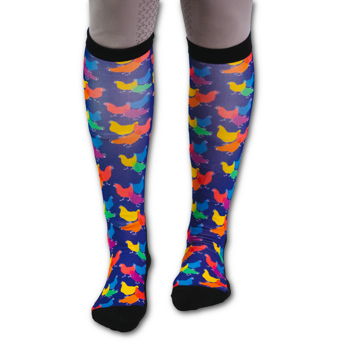 Hens Lens Pair black top boot socks with spare sock pack for adults