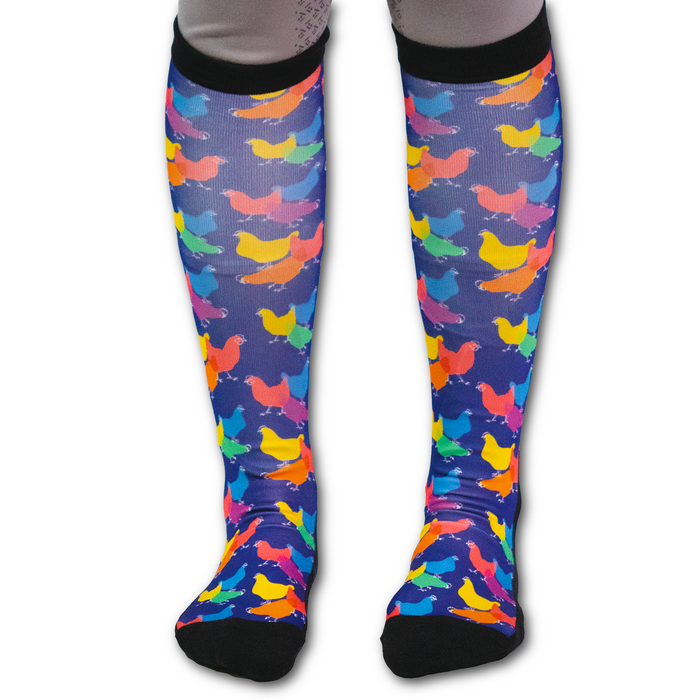 Hens Lens Pair black top boot socks with free spare sock, breathable knit and flat-seam toe