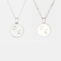 His and Hers - Joan Initial Medallion Necklace in Silver