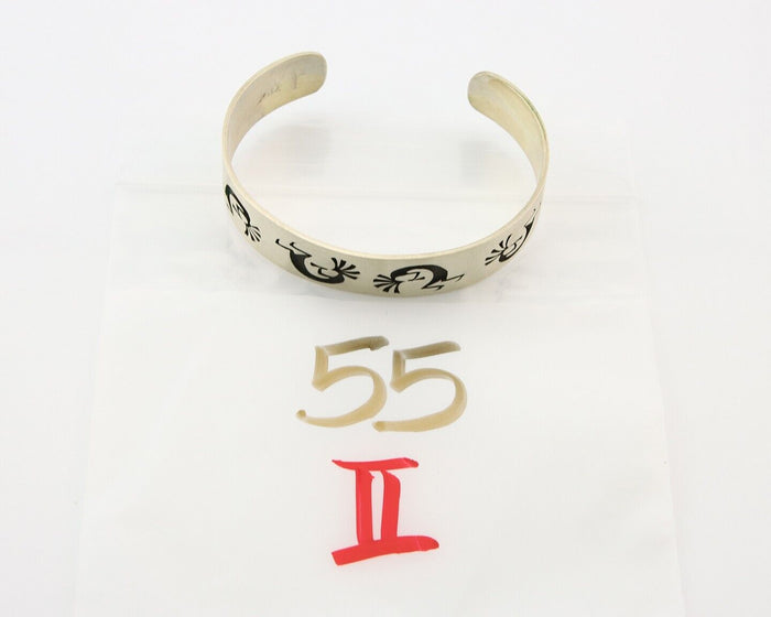 Hopi Bracelet 925 Silver Handmade Artist Signed Kachino Doll C.80's