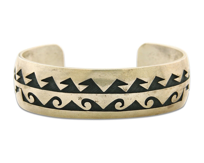Hopi Bracelet 925 Silver Handmade Cuff Artist Signed AA C.80's