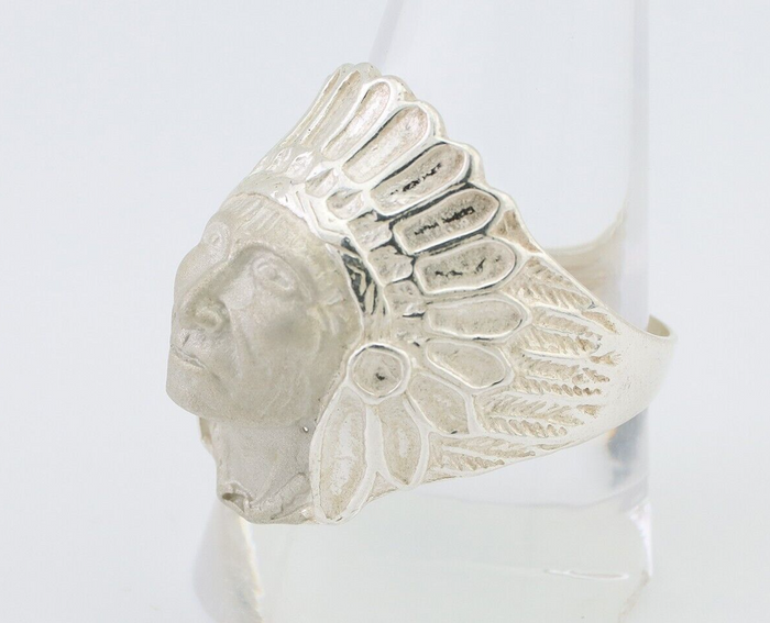 Indian Chief Ring 925 Sterling Silver SOLID CAST 925 STERLING SILVER Size 11.25