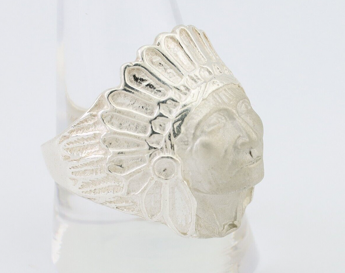 Indian Chief Ring 925 Sterling Silver SOLID CAST 925 STERLING SILVER Size 11.25