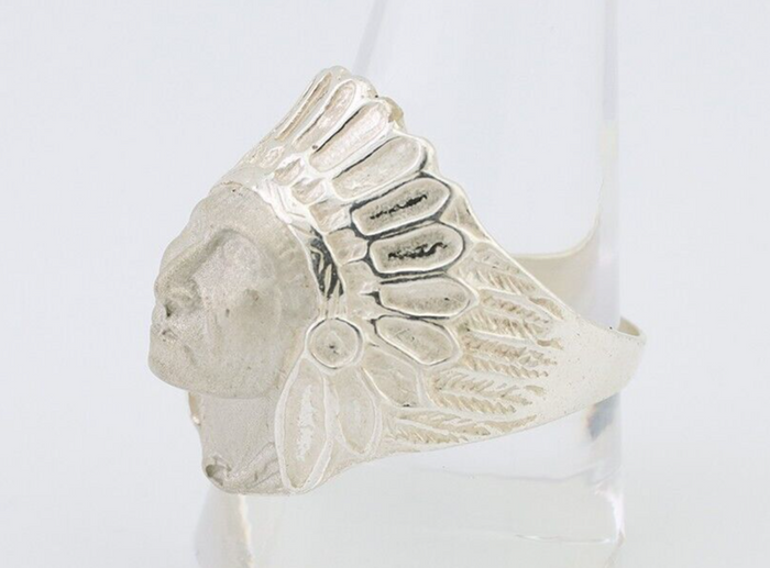 Indian Chief Ring 925 Sterling Silver SOLID CAST 925 STERLING SILVER Size 11.75