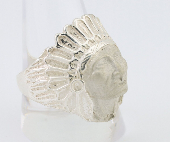 Indian Chief Ring 925 Sterling Silver SOLID CAST 925 STERLING SILVER Size 11.75