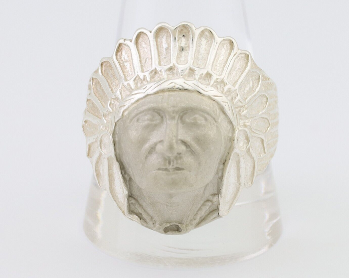 Indian Chief Ring 925 Sterling Silver SOLID CAST 925 STERLING SILVER Size 12.25