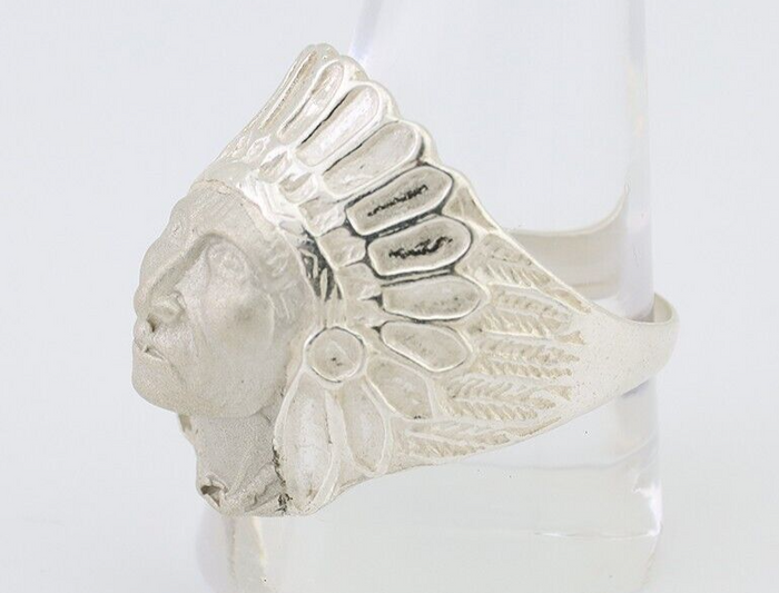 Indian Chief Ring 925 Sterling Silver SOLID CAST 925 STERLING SILVER Size 12