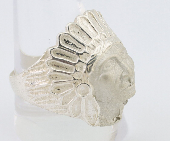 Indian Chief Ring 925 Sterling Silver SOLID CAST 925 STERLING SILVER Size 12