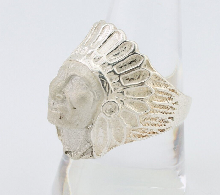 Indian Chief Ring 925 Sterling Silver SOLID CAST 925 STERLING SILVER Size 9.75